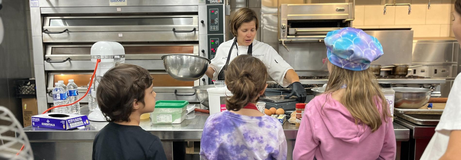 Students attend a Saturdays R-4 Kids cooking class