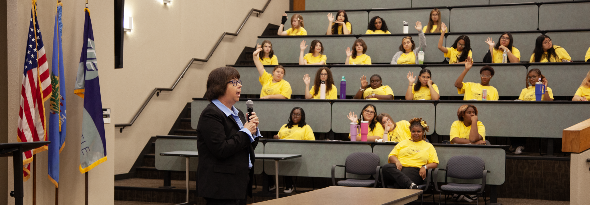 Melissa Evon, 2025 Oklahoma State Teacher of the Year, speaks at the Celebrate Educators event
