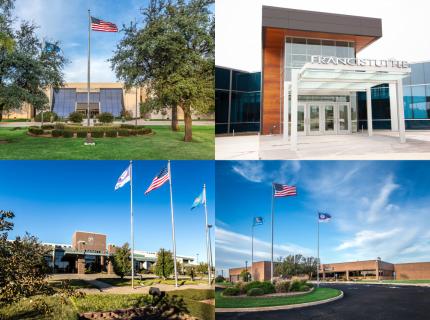 Collage of four campuses