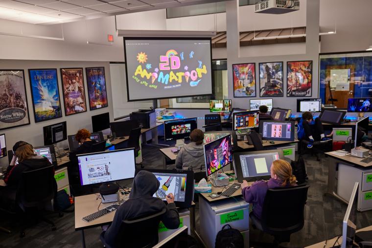 Francis Tuttle 2D animation classroom