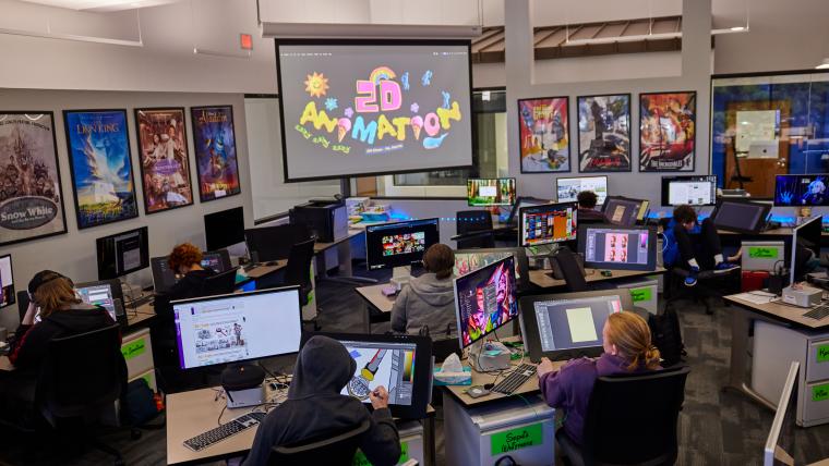 Francis Tuttle 2D animation classroom