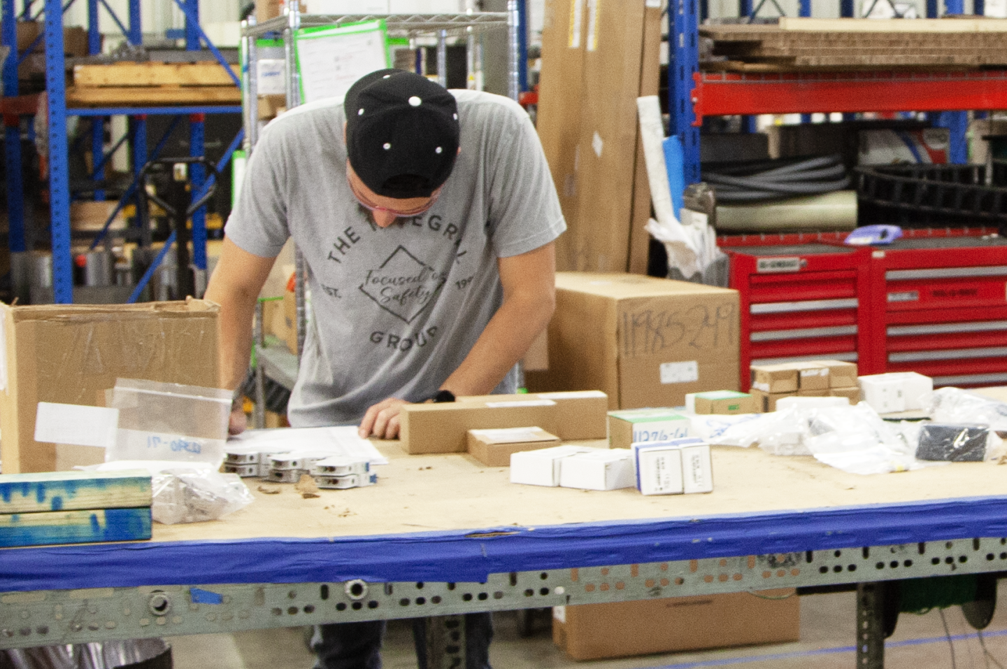 A Reel Power employee working in the electrical department