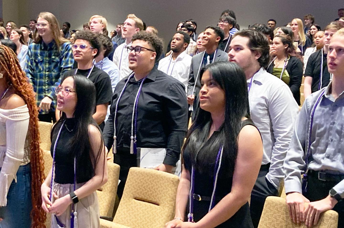 Students participate in the NTHS Induction Ceremony