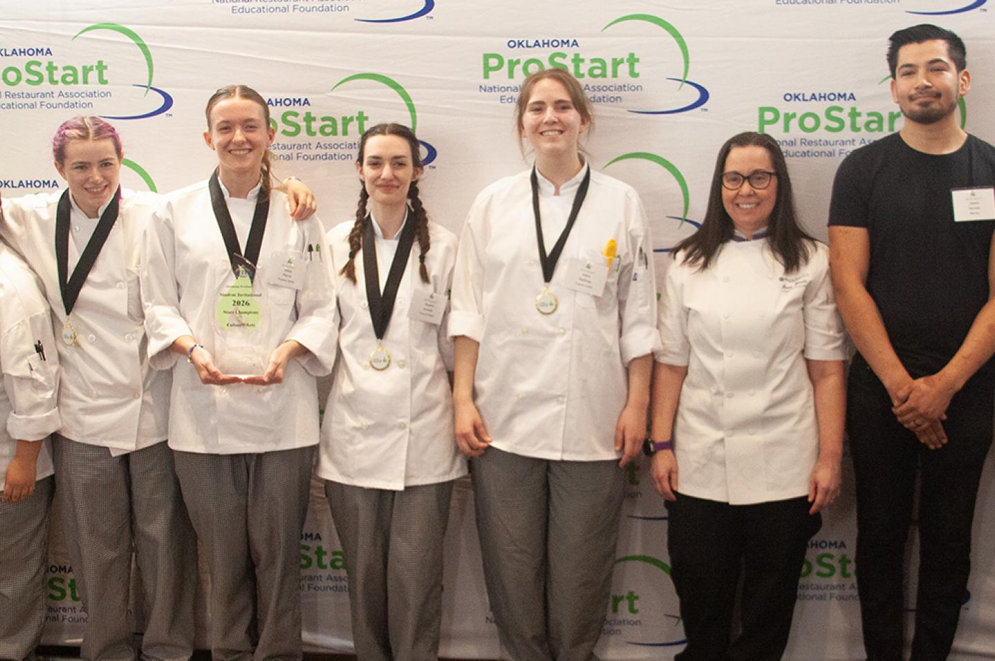 Francis Tuttle students pose for a group photo after earning first place at the 2026 Ben E. Keith Oklahoma ProStart Student Invitational