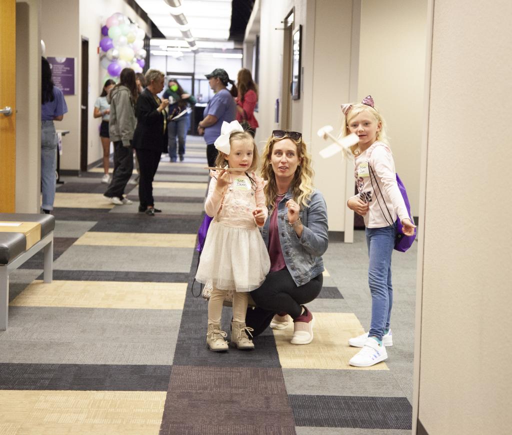 STEM Night planes in hallway