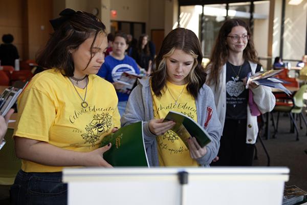 Students visit the College Fair during the 2025 Celebrate Educators event
